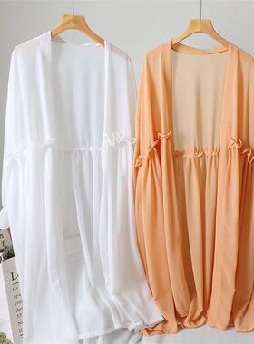 Gowyimmes 2024 Summer Women Chiffon Blouse All-match Girl Mi