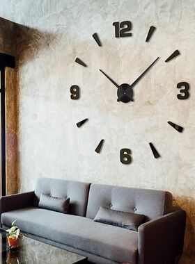 Large 3D DIY Wall Clock Giant Acrylic Mirror Clocks Frameles