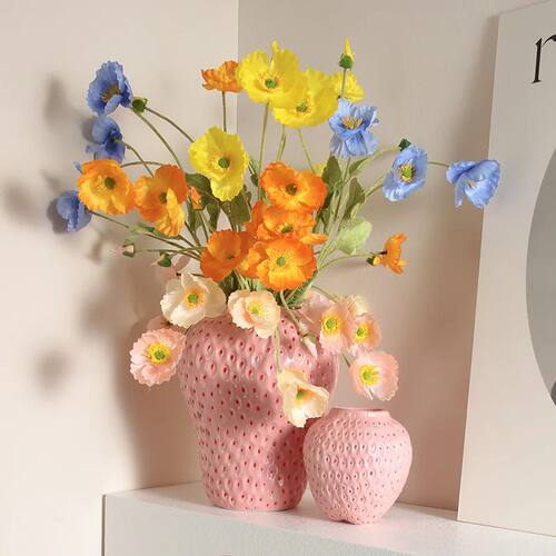 Cartoon Strawberry Vase Artificial Strawberry FlowerPot Flow