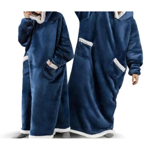 Sherpa Hood TV Wearable Blanket for Adult Women and Men Supe