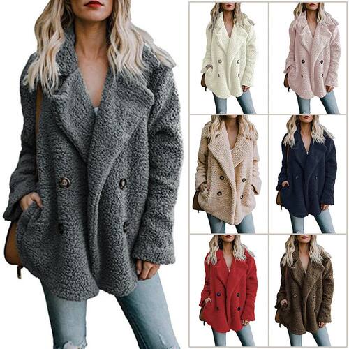 Jocoo Jolee Women Faux Fur Coat Warm Autumn Winter Teddy Fem
