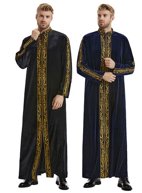 Factory Ready Stock Middle Eastern  Men's Gold Velvet Embroi
