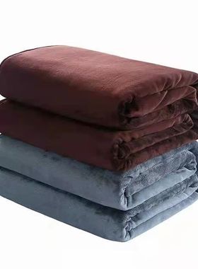 Winter Flannel Blankets For Beds 230Gsm Solid Blue Soft Warm