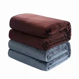 Winter Flannel Blankets For Beds 230Gsm Solid Blue Soft Warm