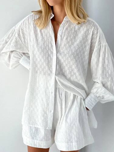 Casual Jacquard Shorts Suit Women Fashion Summer Loose Long