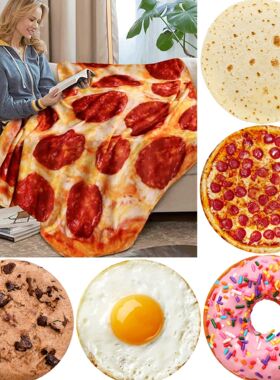 Warm Pizza Food Blanket Super Soft Plush Throw Blankets For