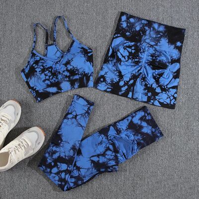 1/2/3/PCS Tie Dye  Seamless Women Pants Sets High Waist Skin