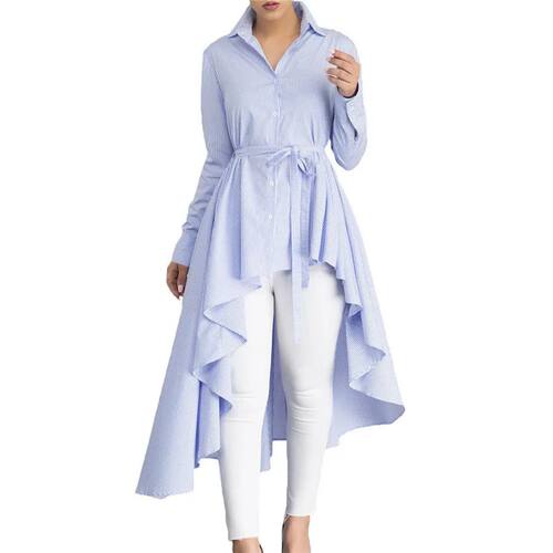 Spring Autumn Women Stripe Shirt Blouse Casual Loose Office