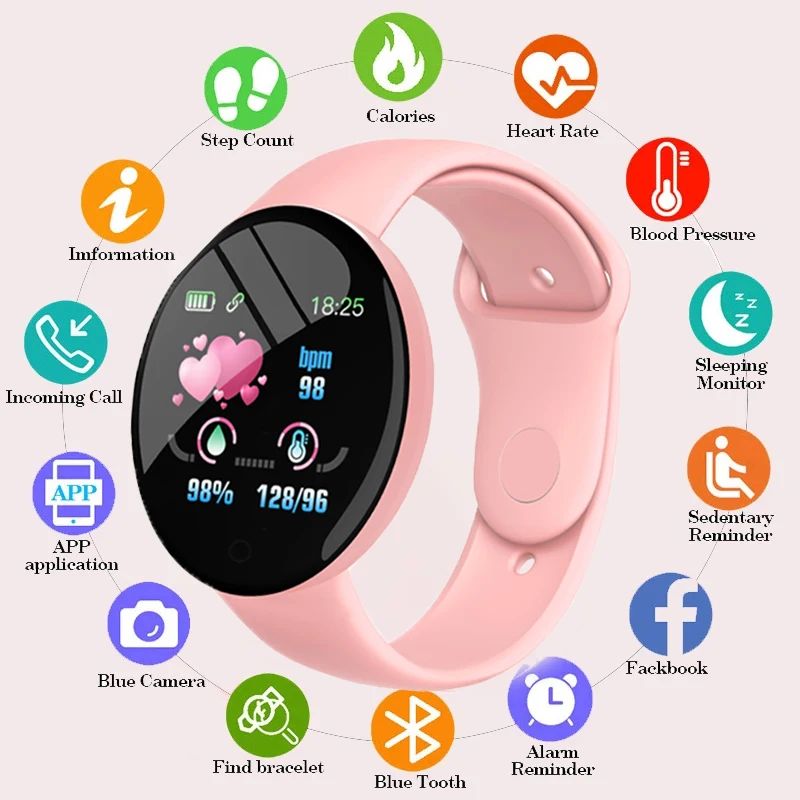 D18Pro Smart Watch Men Women Bluetooth Fitness Bracelet Spor 智能设备 智能手环 原图主图