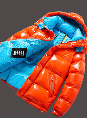 New Shiny Down Jacket For Men And Women, Short Black Gold Do