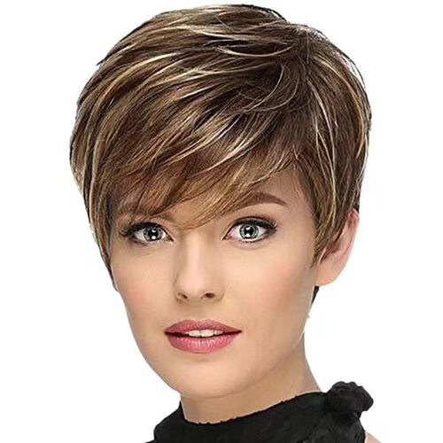 Hot Selling Intercolor Short Headgear Real Hair Fashion Temp
