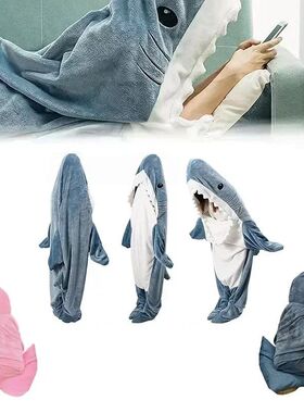 Cartoon Sleeping Bag for Children and Adults Shark Blanket S
