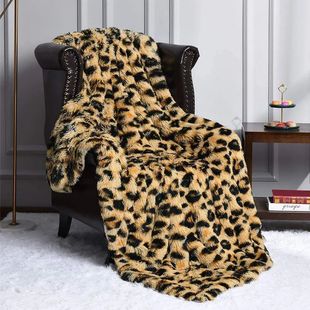 Luxury leopard Stitch Throw Blanket room decor plaid bedspre