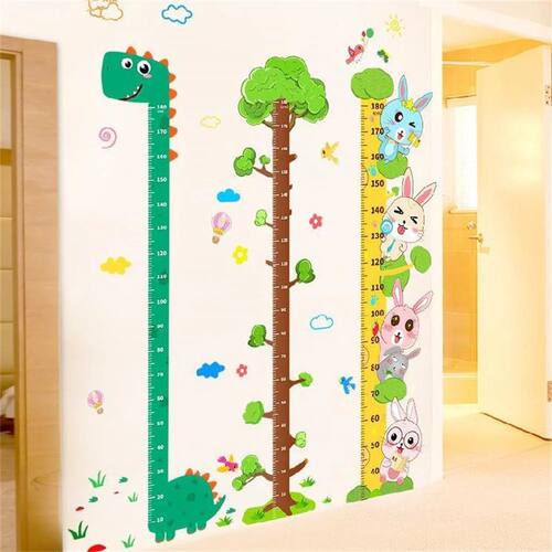 Jungle Baby Height Ruler Cartoon Height Sticker Kid Room Bed
