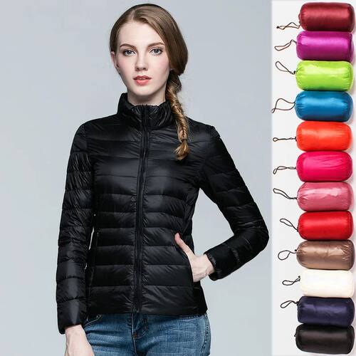 Down Parka Women Ultra-light Thin Down Jacket 2024 Autumn Wi