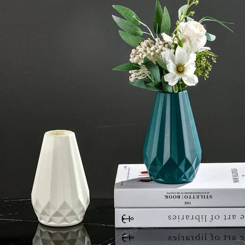 Flower Vase Geometric Design Flower Holder Smooth Surface St