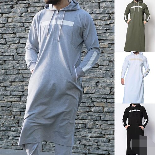 2024 Men's Casual Long-sleeved Pullover Hooded Drawstring Lo