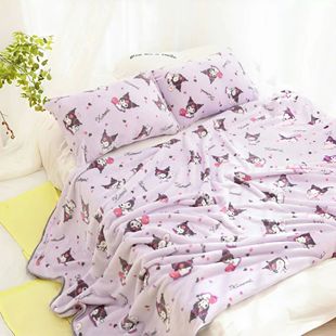 Lovely Kuromi Blanket Japanese Anime Flannel Blanket Warm Bl
