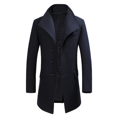2024 Cotton Mid-length Woolen Coat For Men Korean Style Yout