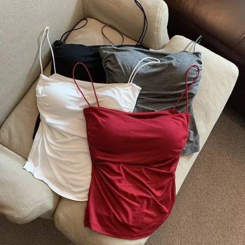 Summer Camis Tank Casual ops Women With Built In Bra Spaghet