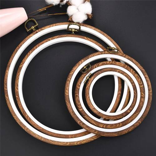 Sewing Tool Round Wooden Color Embroidery Hoops Frame Set Pl