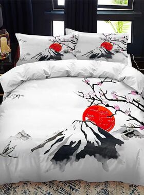 Japanese-Style Duvet ver Set King Queen Full Size Ukiyo-e Th