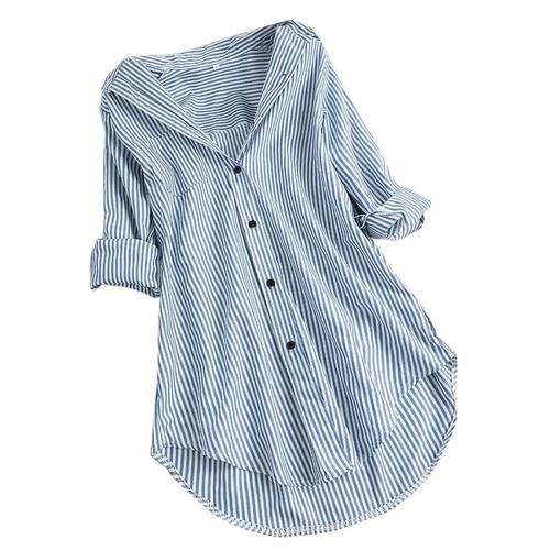 5xl Plus Size Spring Shirts For Women Fashion Stripe Button