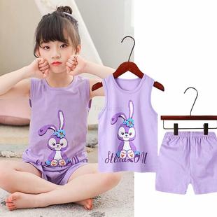 Girls Pajamas Sets Cotton Child Pajamas Toddler Summer Sleev