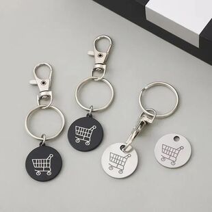 Shopping Trolley Remover Key Ring Token Chip With Carabiner