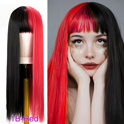 Female With Air B And lor Matching Long Straight Hair, Natur