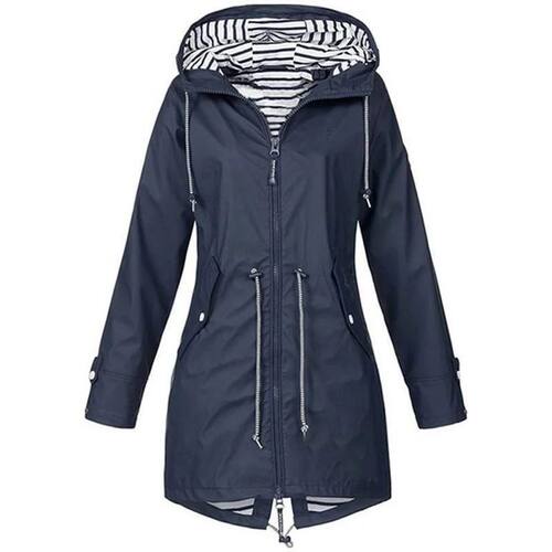 Womens Waterproof Raincoat Casual Basic Outdoors rench Light