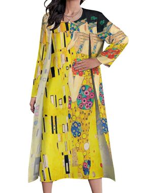 Gustav Klimt Dress The Kiss Party Maxi Dress Sreetwear Bohem