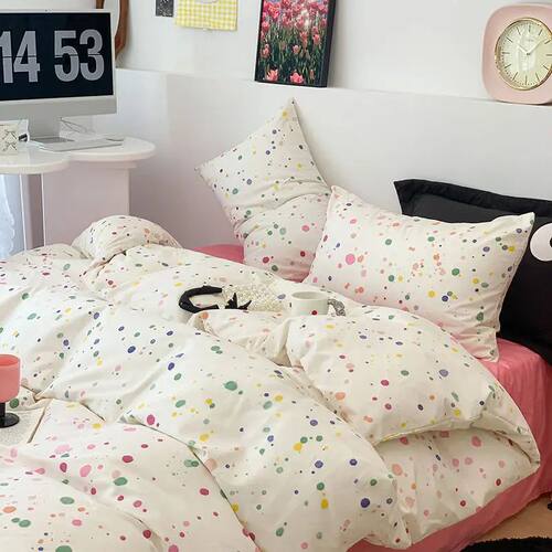 Fashion Duvet ver Set Korean Ins Style 2024 New Flat Sheet P