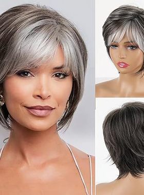 Xuchang Women's  And White Mixed lor Partial Short Straight