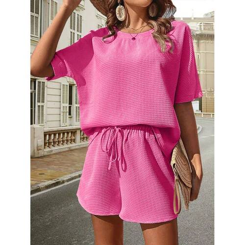 Solid Color Casual Loose Short Pants Sets For Women 2024 Ele