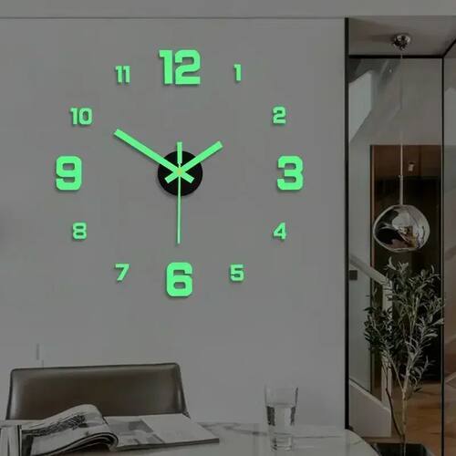 DIY Wall Clock for Home Office 40cm Frameless Modern 3D Wall