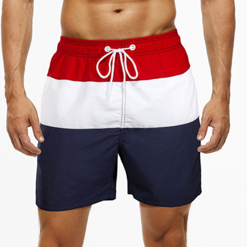 Men's Patchwork Four-way Sretch Color-blocked Swimming Beach