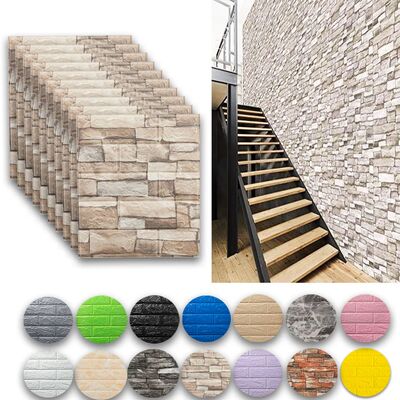 10/20pcs 3D Wall Stickers Self Adhesive Foam Pane Room Decor