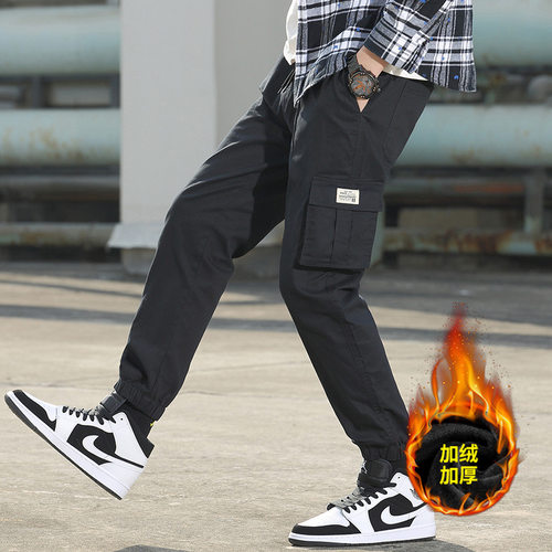 Fleece Warm Work Pants Men's Wholesale Japanese Fashion Pure