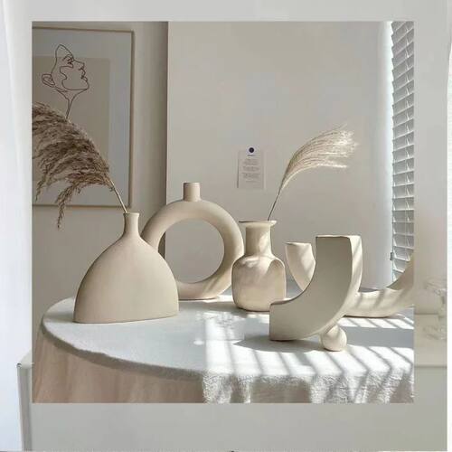 Nordic Simple Ceramic Decorative Vase, Living Room Desktop H