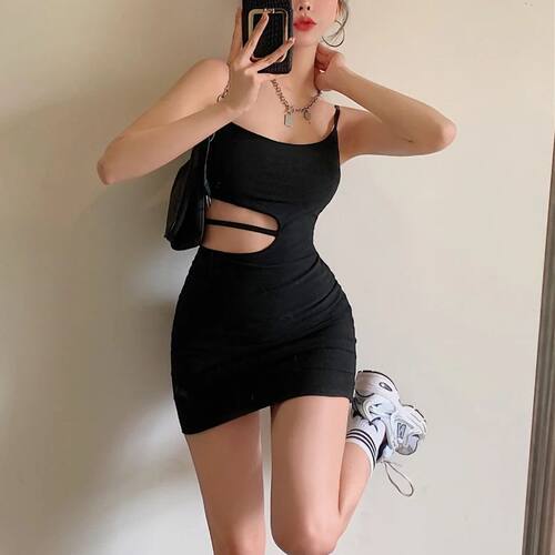 Hot Fashion Women Sexy Bodycon Mini Dress Sleeveless Spaghet