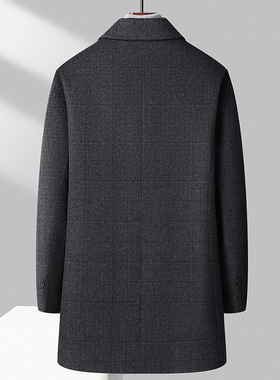 Wool Coat Men's Mid-length Thickened Warm Down Jacket  Cashm