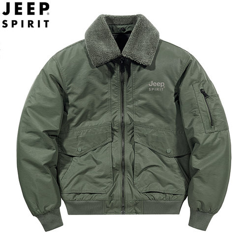 2024 Spirit Men's Jacket Casual Warm Plus Velvet Cotton Coat