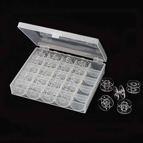 25Pcs Clear Sewing Machine Bobbins Spools Empty Bobbins Spoo
