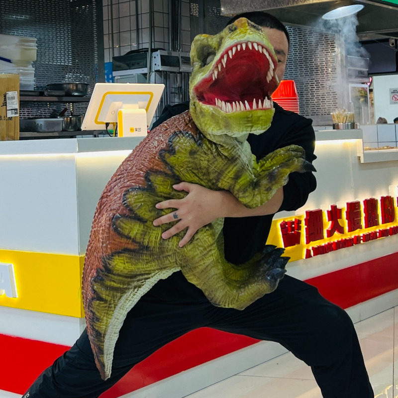 大型高仿真恐龙宝宝手偶会叫会动霸王龙抖音同款硅胶关节可动直销