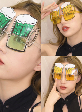 酒吧派对眼镜酒杯造型生日墨镜女