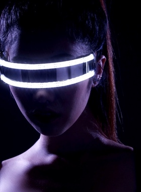 赛博朋克未来科技感led发光眼镜DJ蹦迪墨镜夜店gogo舞台演出道具