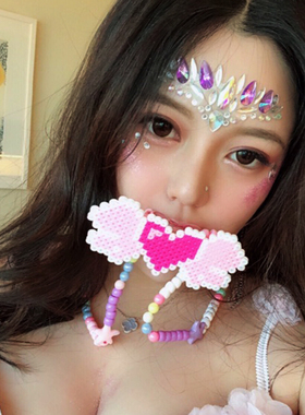 EDM电音乐节Rave发光奶嘴Kandi项链LED闪光夜店蹦迪装备饰品男女