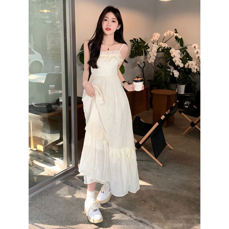 木耳边吊带连衣裙女夏季2