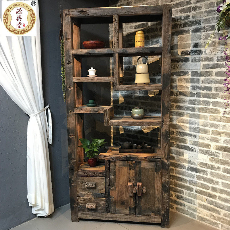 订做白茶老船木博古架